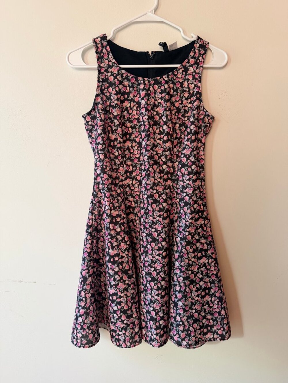 H&M Divided Black Floral Sleeveless Dress — Size M